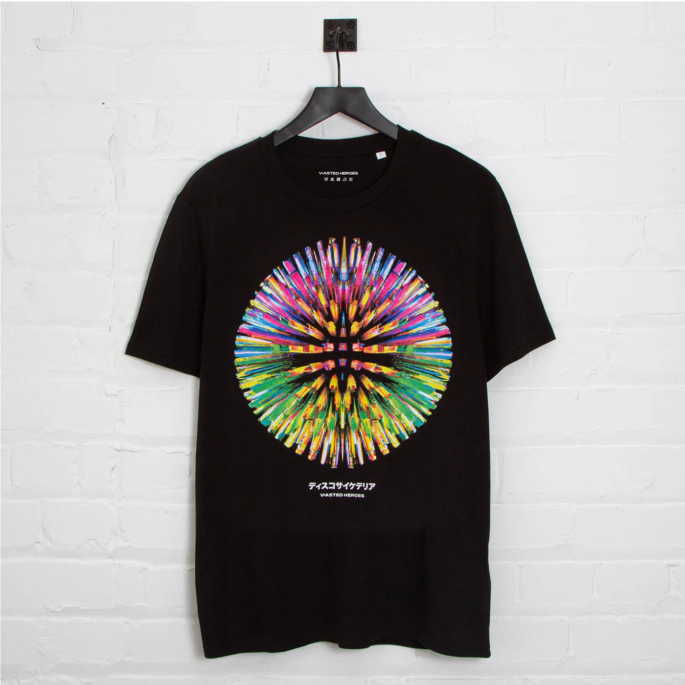 031 Disco Psychedelia Front Print - Tshirt - Black