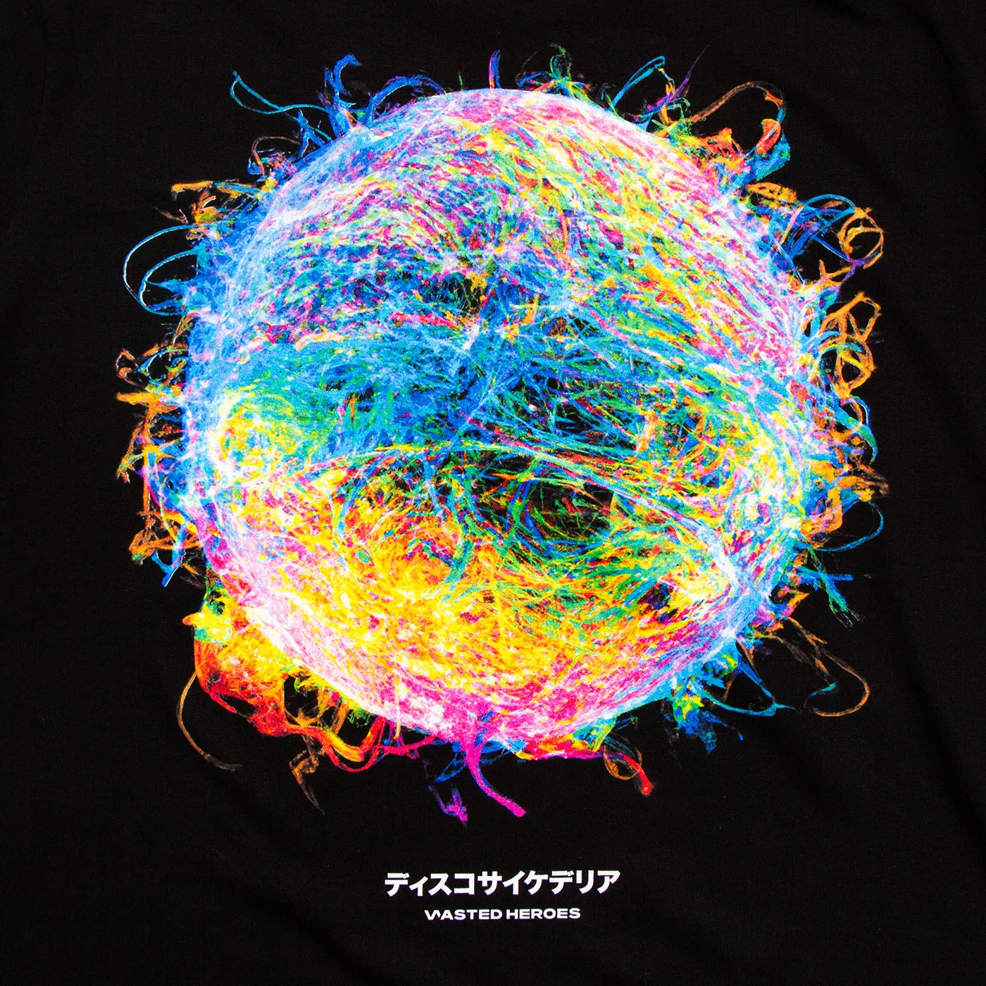 038 Disco Psychedelia Front Print - Tshirt - Black