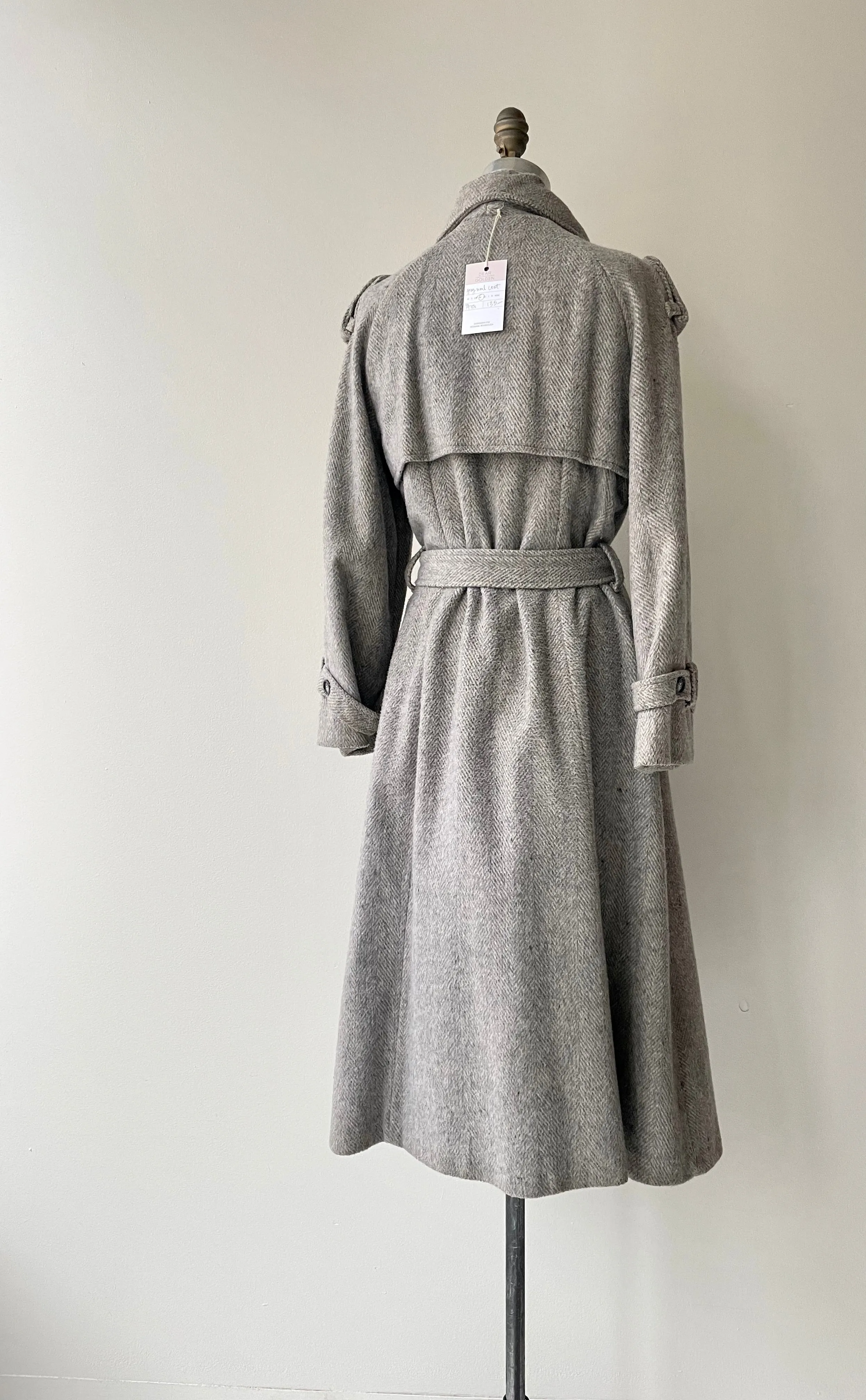 1970s Tweed Mist Wool Trench