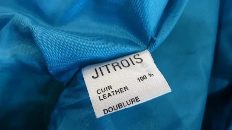 1980s Jean Claude Jitrois Embellished Teal Leather Blazer