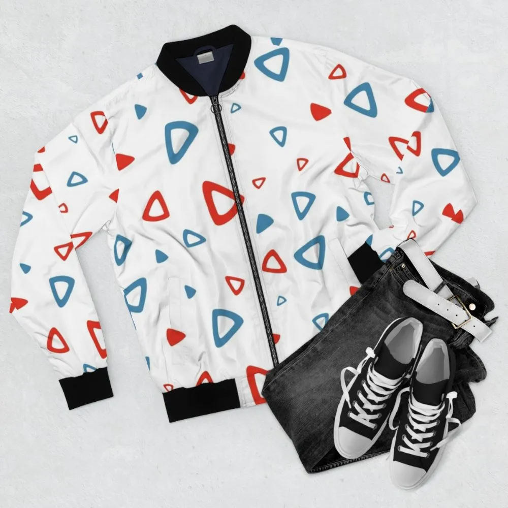 90s Triangle Pattern Bomber Jacket