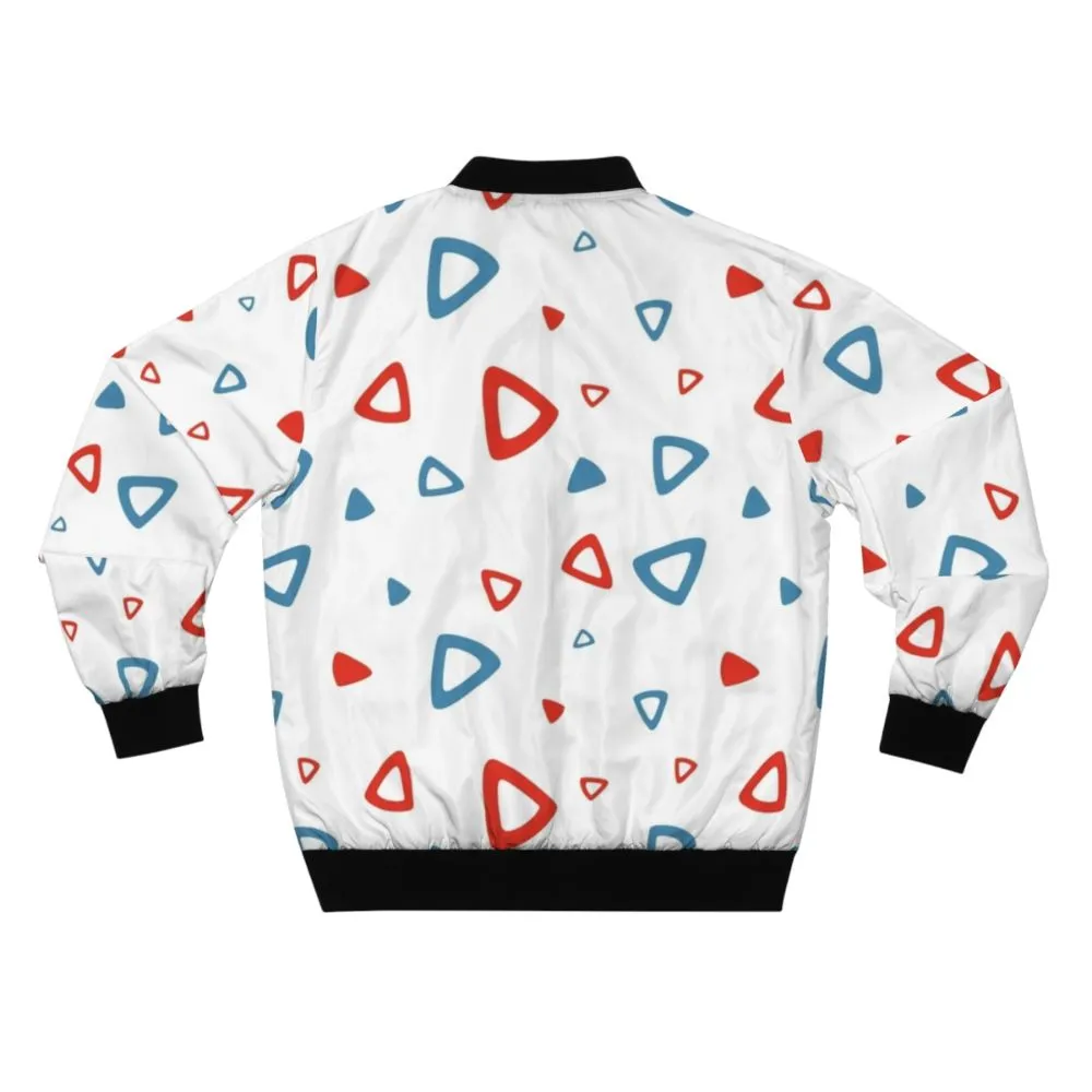 90s Triangle Pattern Bomber Jacket