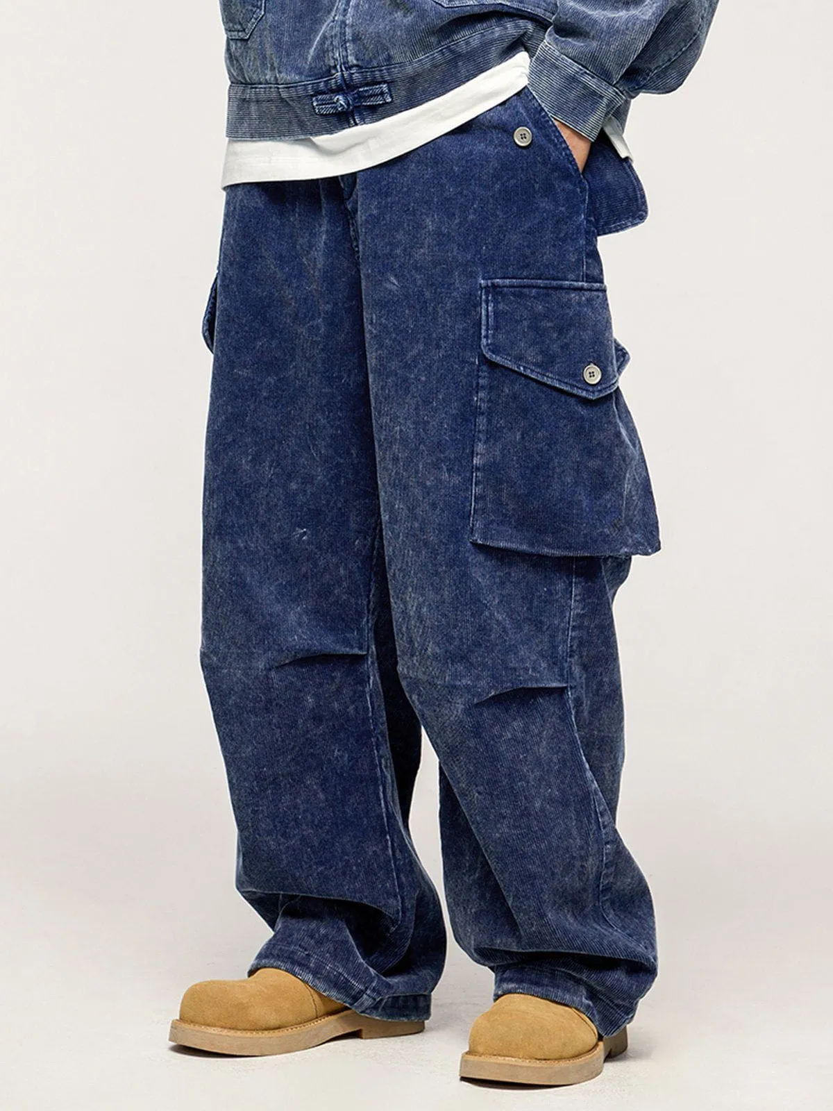 Aelfric Eden Corduroy Washed Baggy Cargo Pants