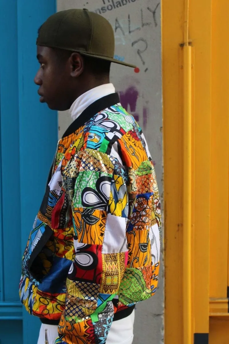 African Bomber jacket in Patchwork - Festival Clothing