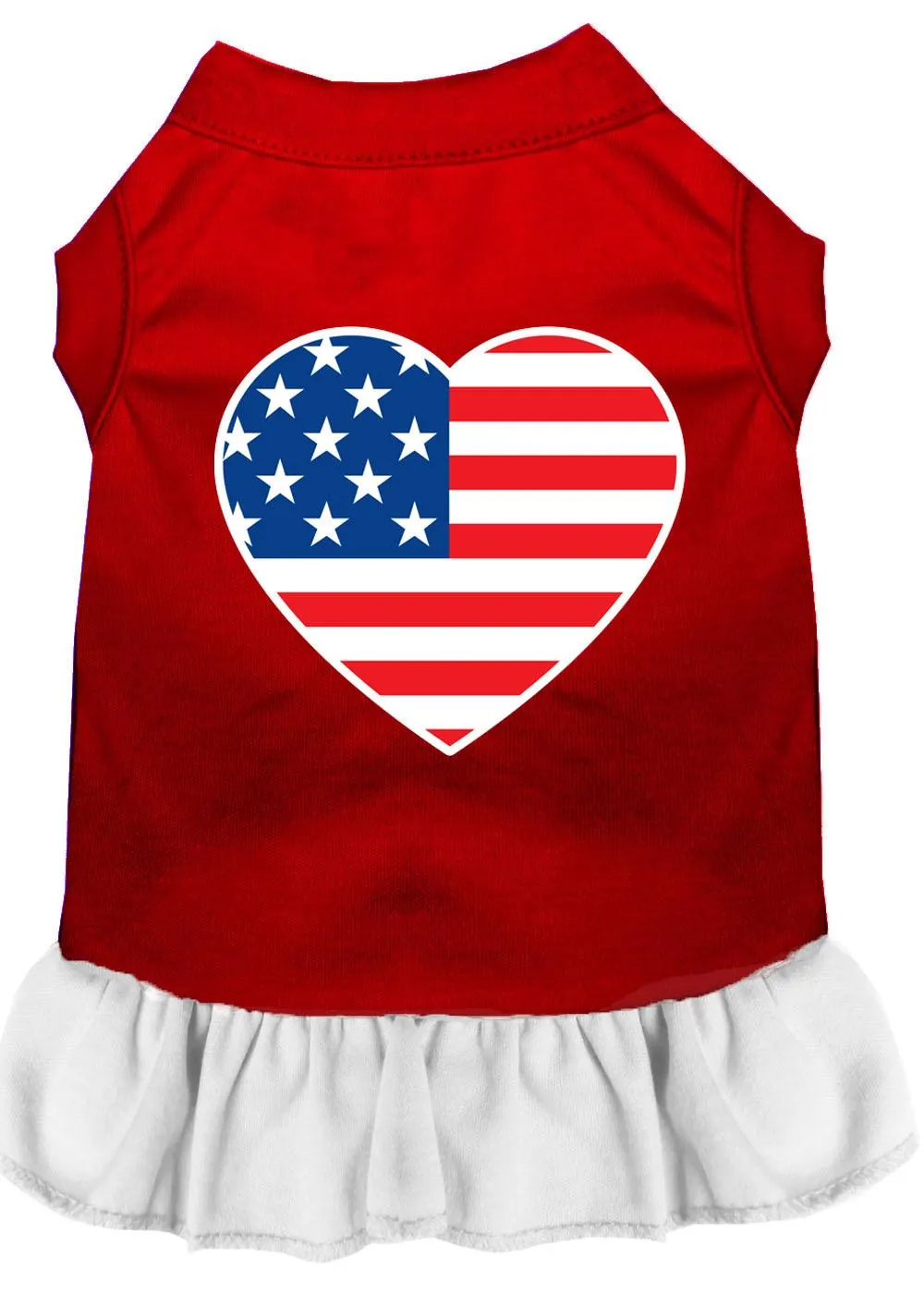 American Flag Heart Screen Print Dress Red With White Med (12)