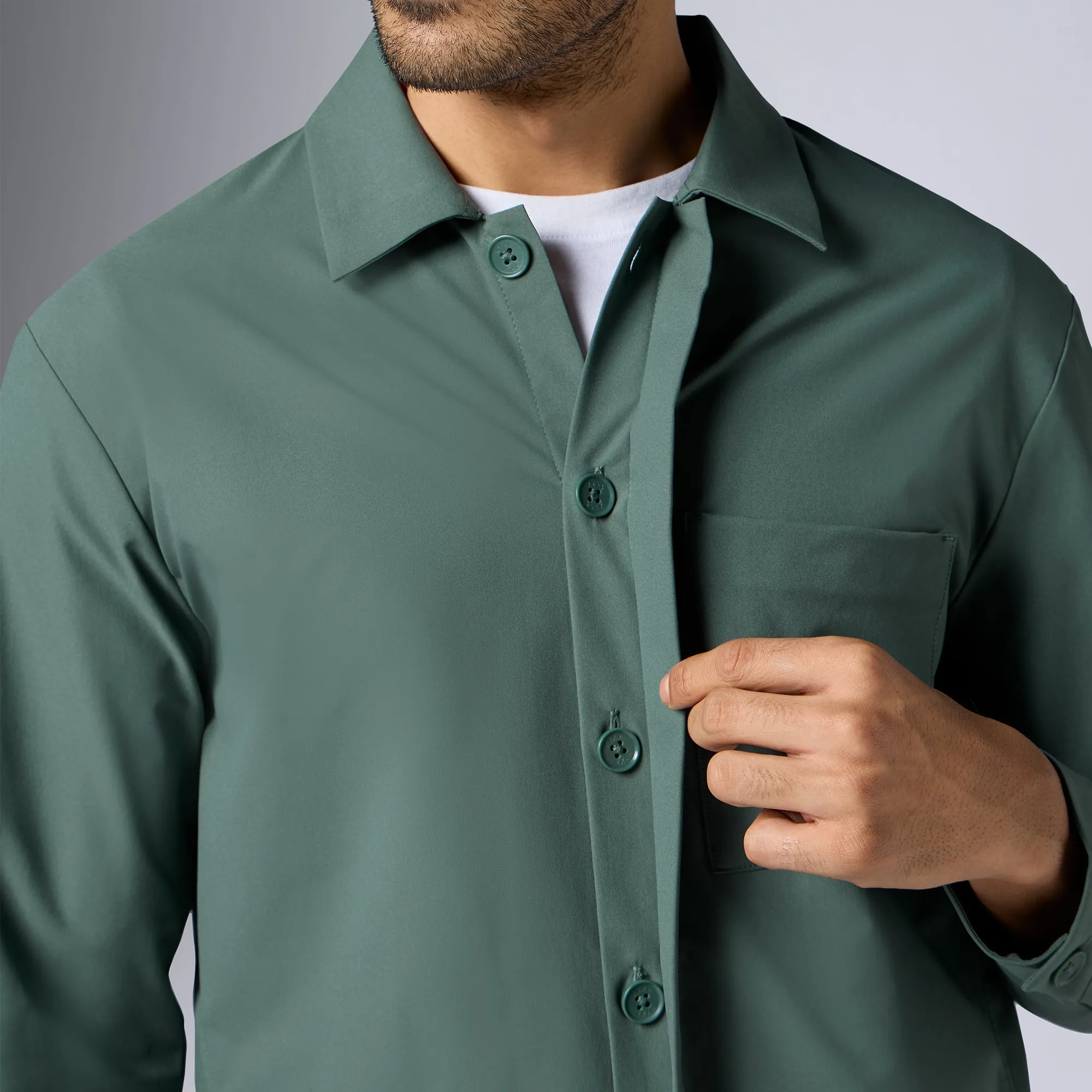 Amp Polyester Shacket Pine Green