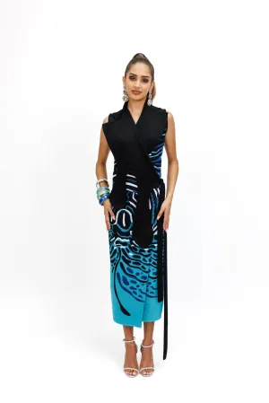 Angelfish Belted Wrap Dress