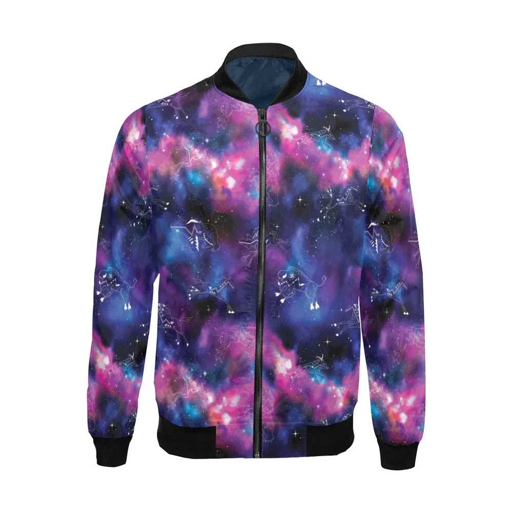 Animal Ancestors 1 Blue and Pink Bomber Jacket for Men