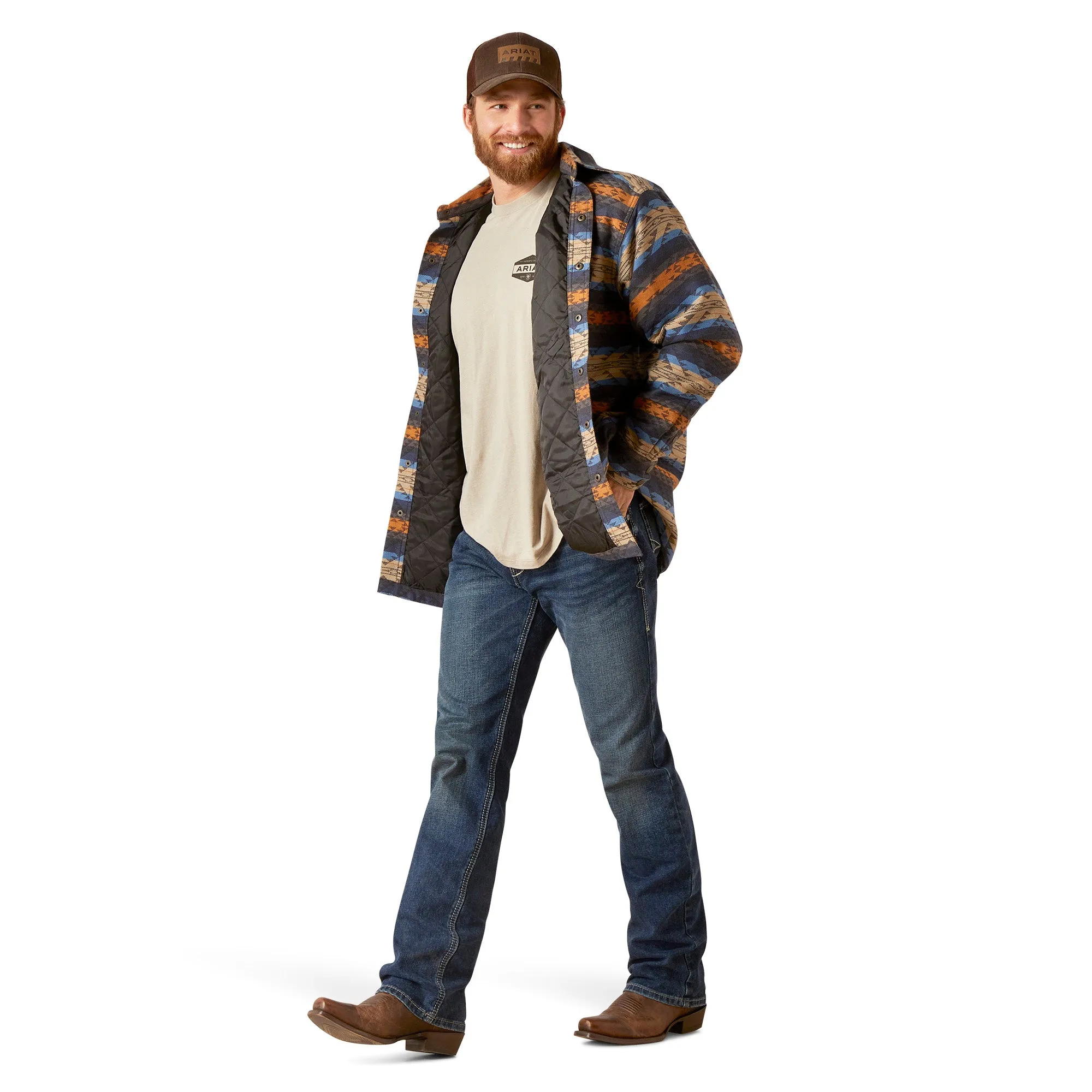 Ariat Men's Hartland Aztec Iron Heather Shirt Jacket 10046390