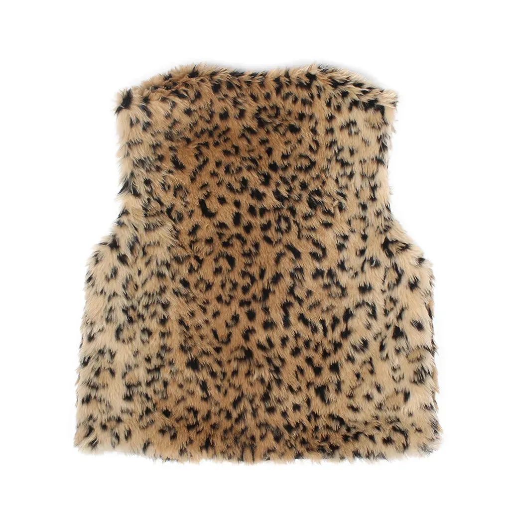 Baby Leopard Faux Fur Waistcoat