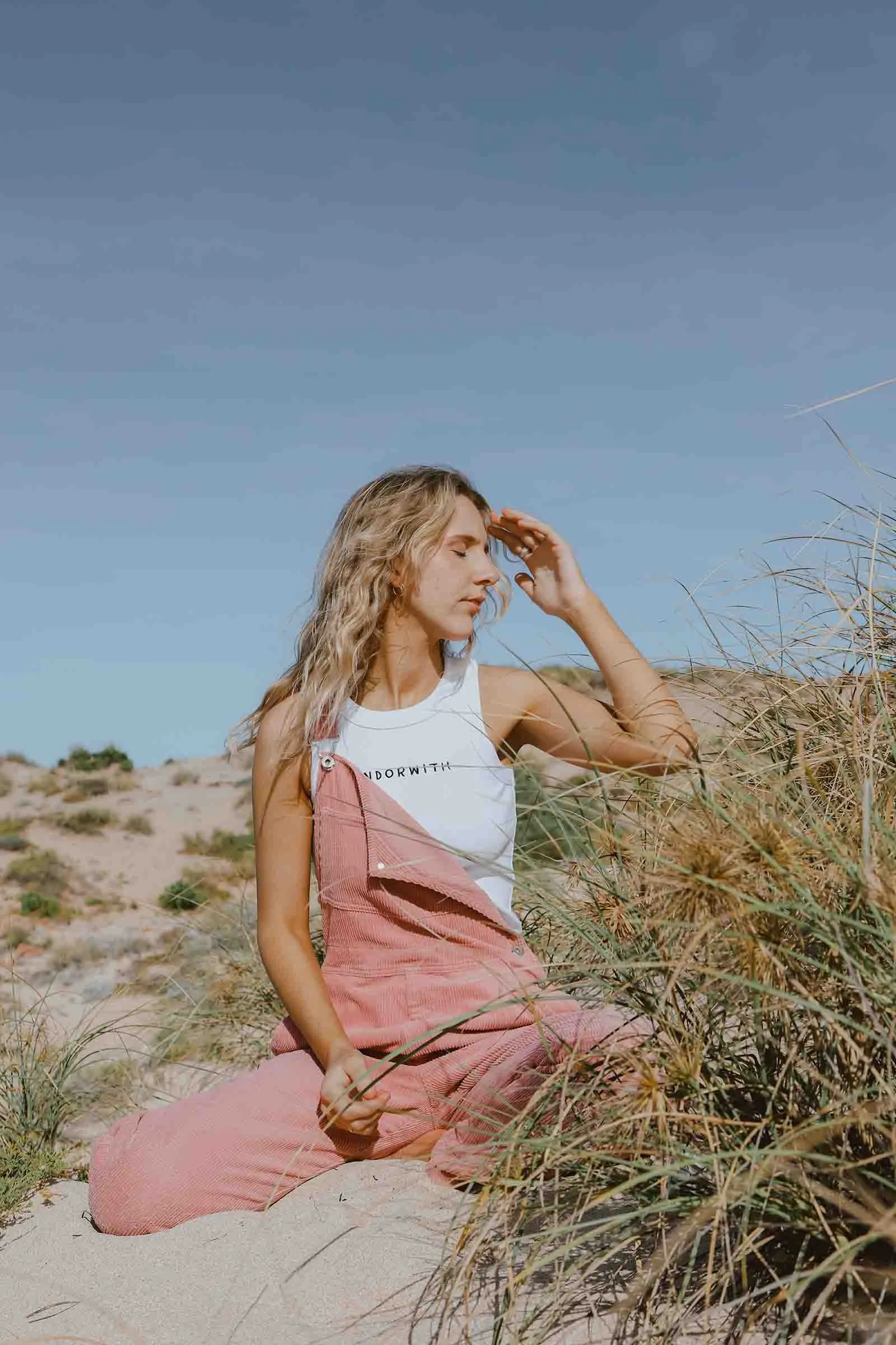 Beach Bum Corduroy Overalls Dusty Pink