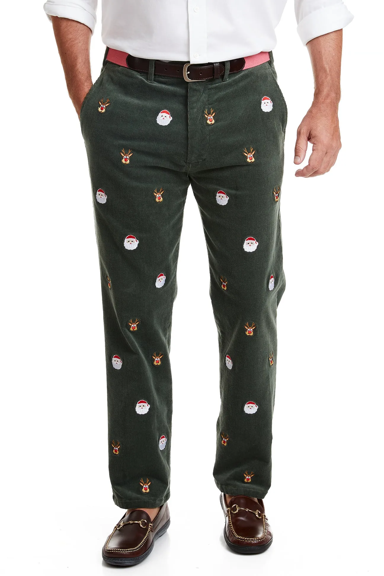 Beachcomber Corduroy Pant Olive with Christmas Night