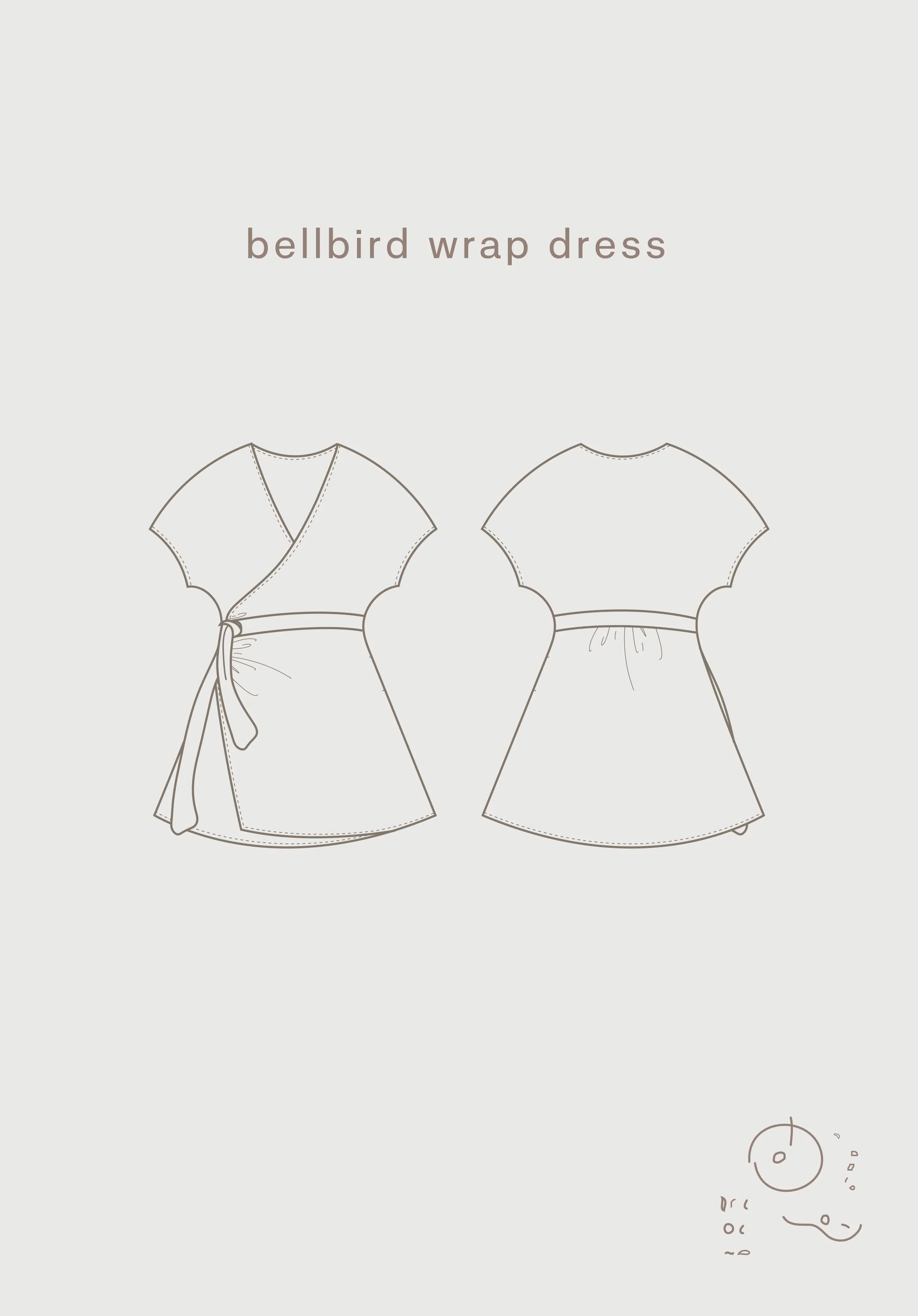 Bellbird Wrap Dress   Top - Sewing Pattern | Common Stitch