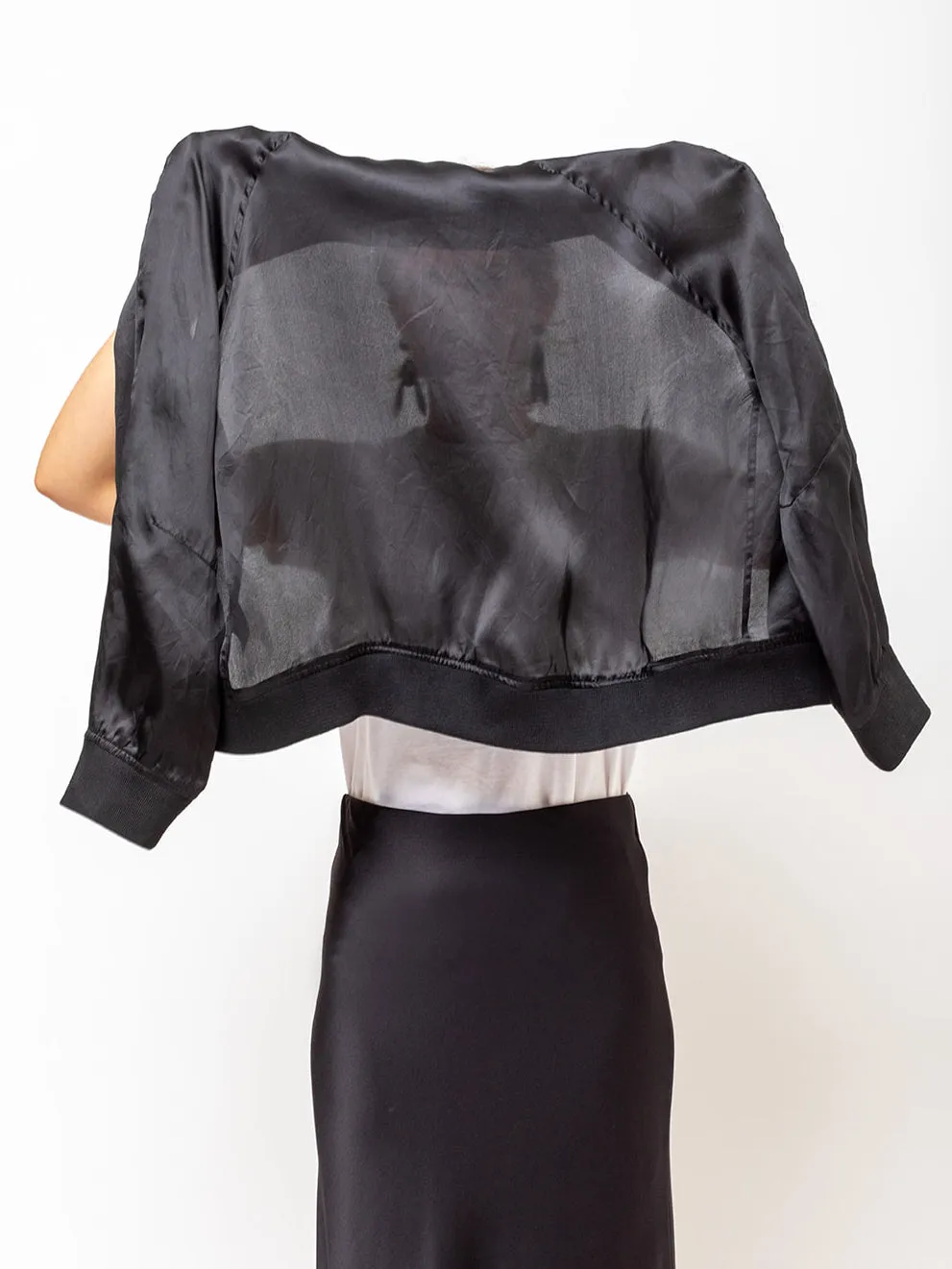 Bette Organza Bomber Jacket - Black