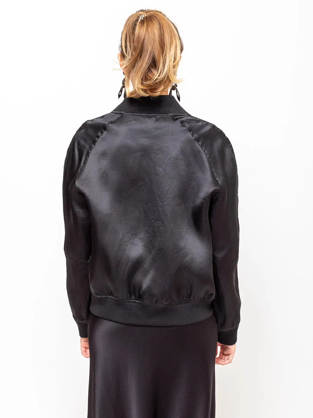 Bette Organza Bomber Jacket - Black