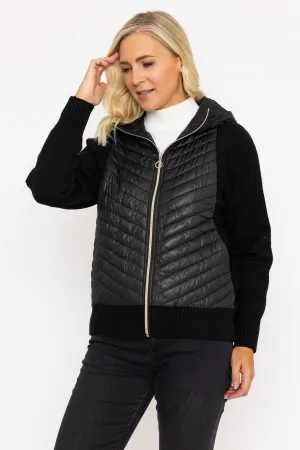 Black Knitted Hybrid Jacket