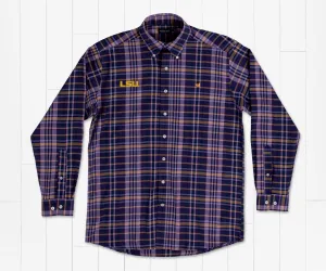 Blanco Plaid Dress Shirt - LSU