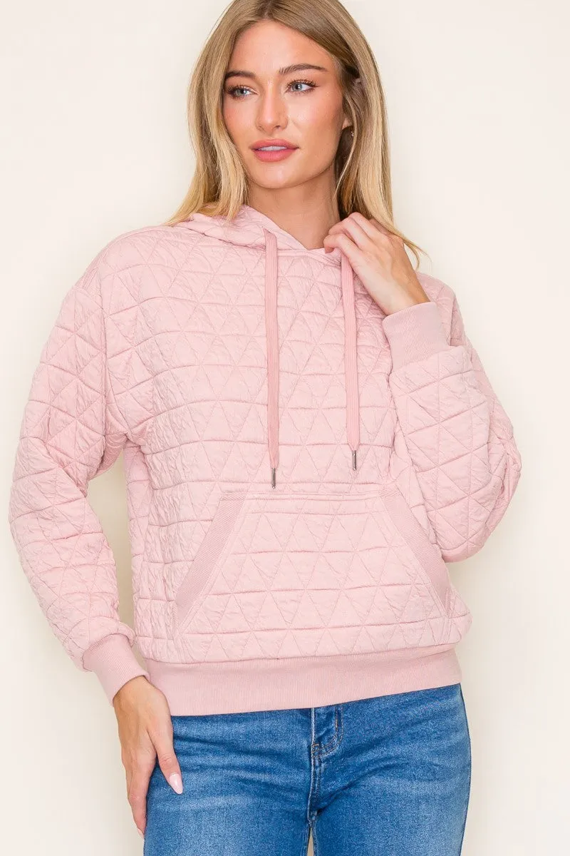 Blush Quilted Hoodie