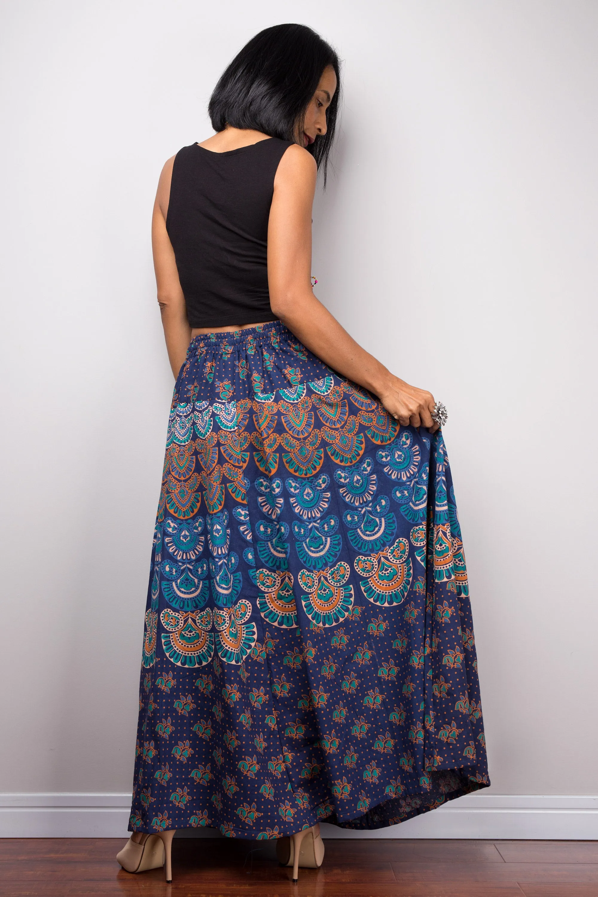 Boho Patchwork Skirt | Maxi skirt | Flowy gypsy festival skirt | Cotton skirt