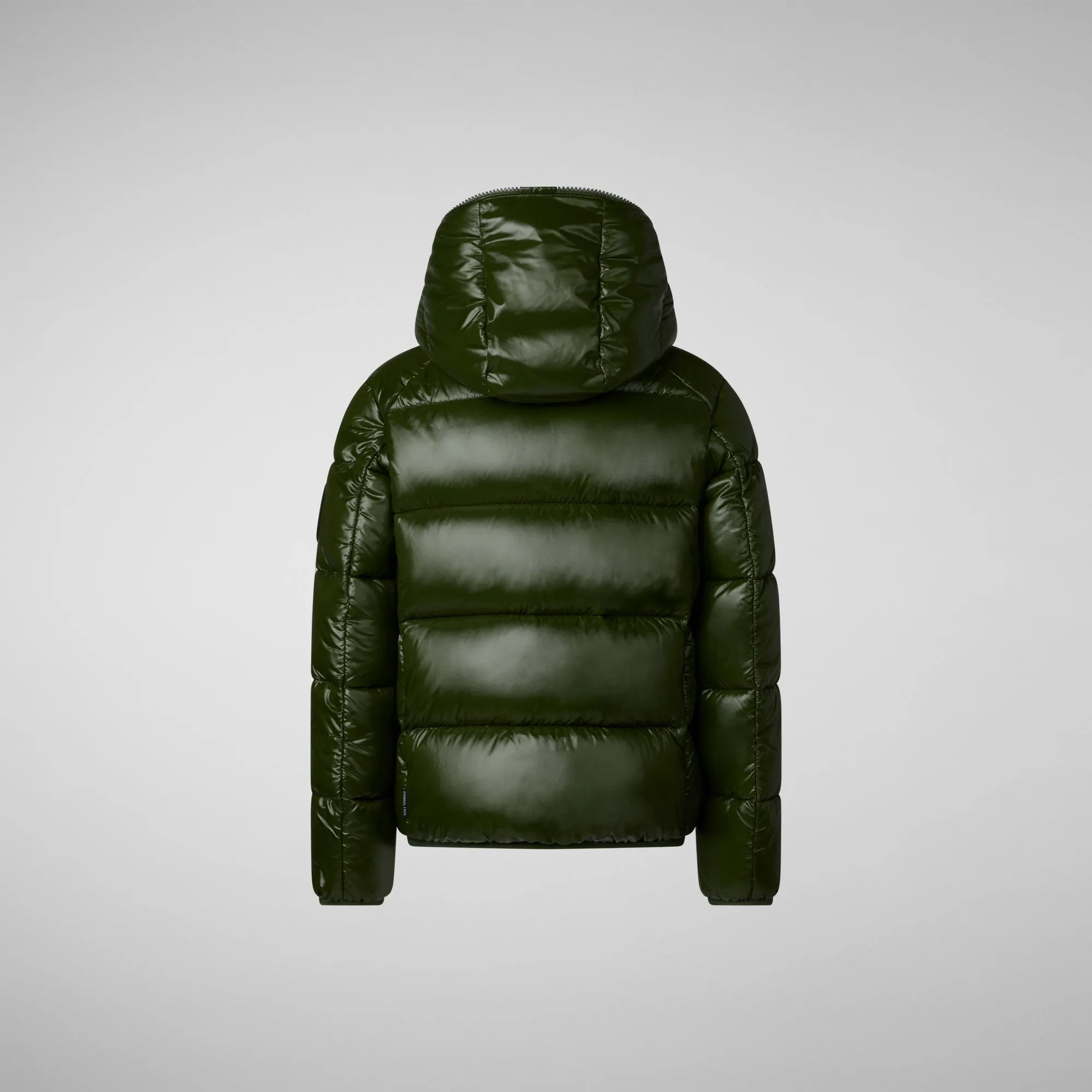 Boys' Hooded Animal free Puffer Jacket Artie in Pine Green