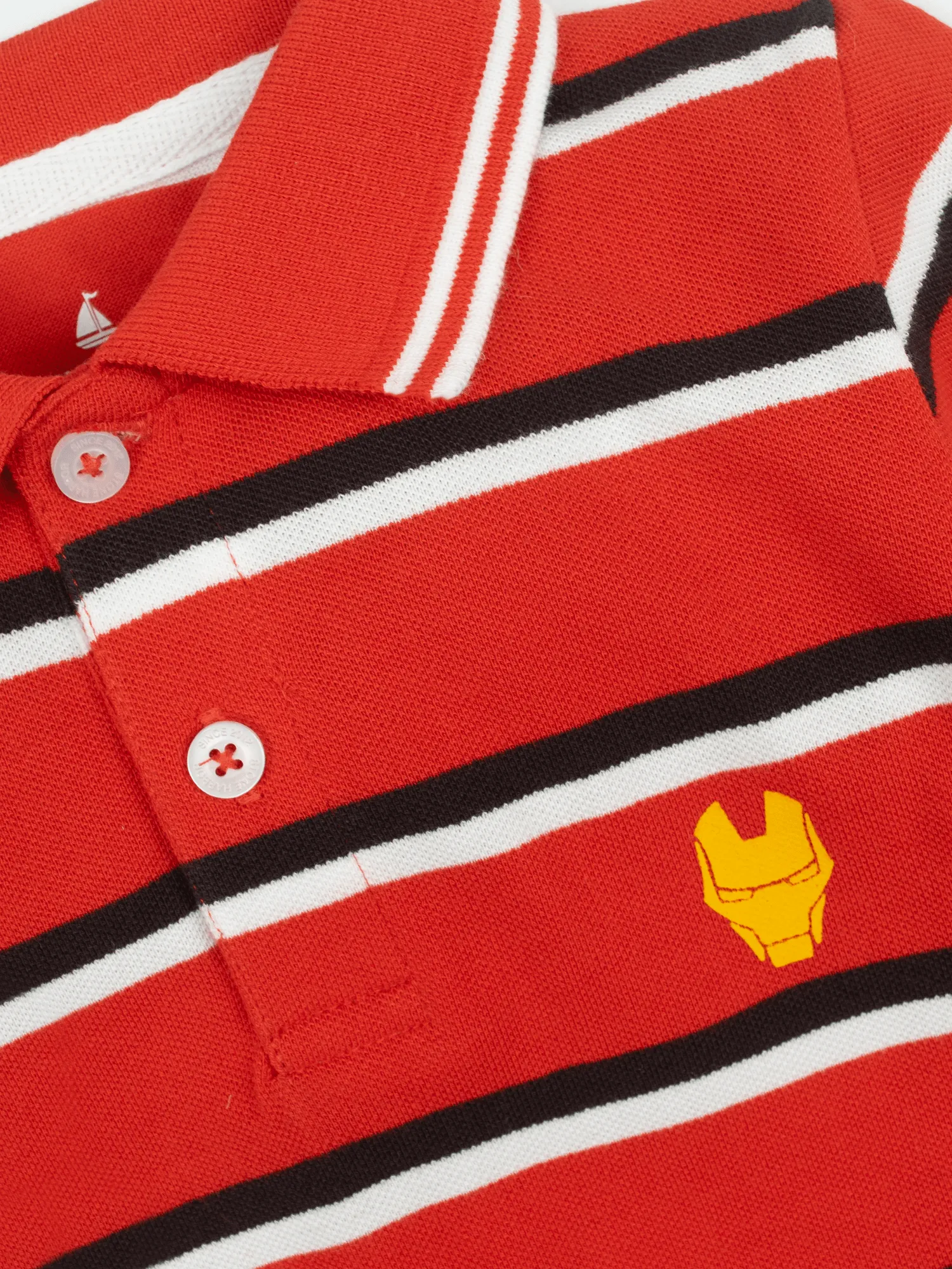 BOY'S RED STRIPER POLO SHIRT