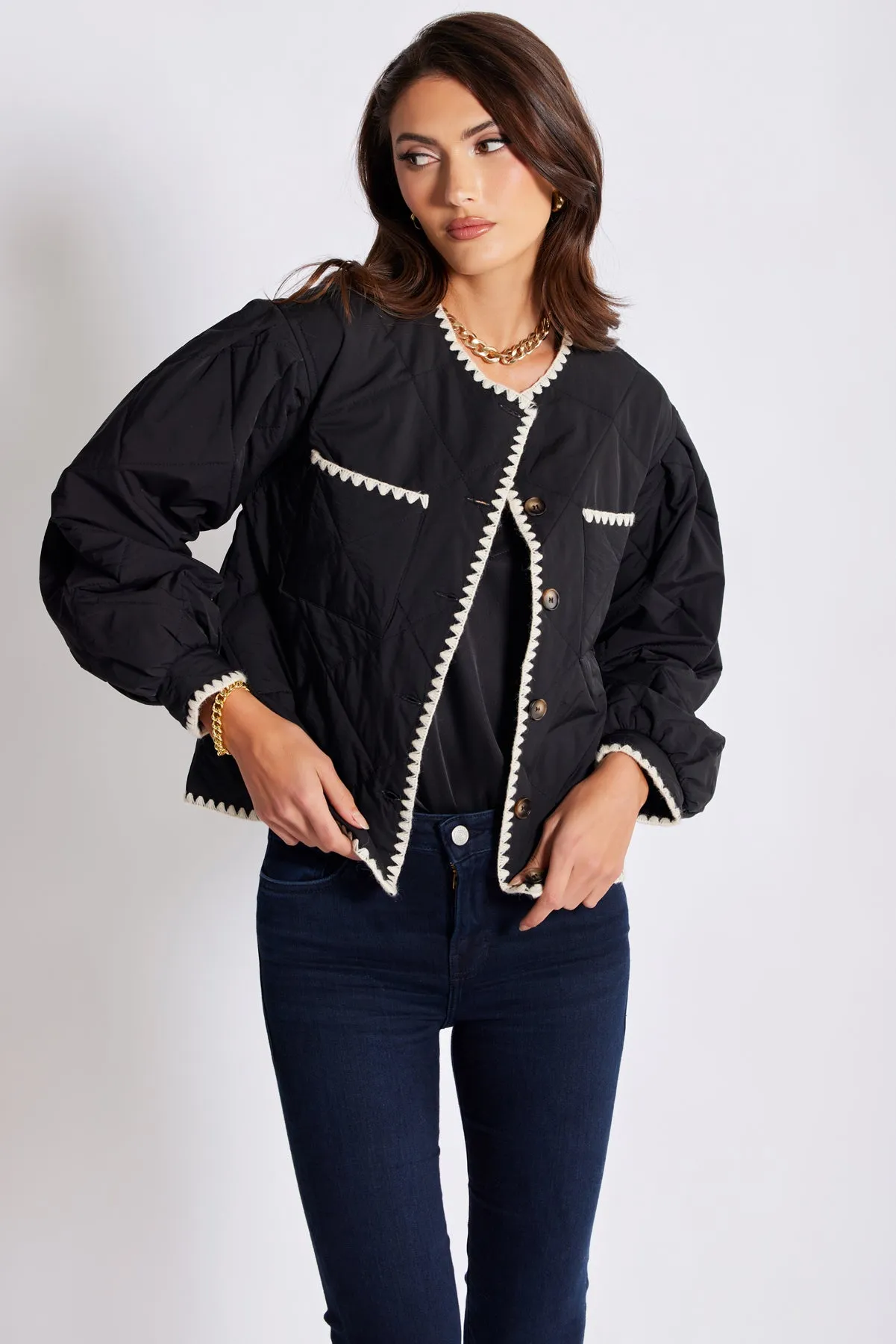 Brooklyn Whipstitch Quilted Jacket