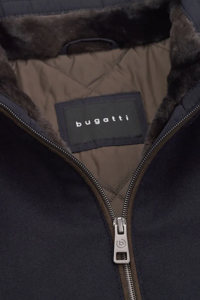 Bugatti Full Zip Contrast Piping Cardigan - Navy