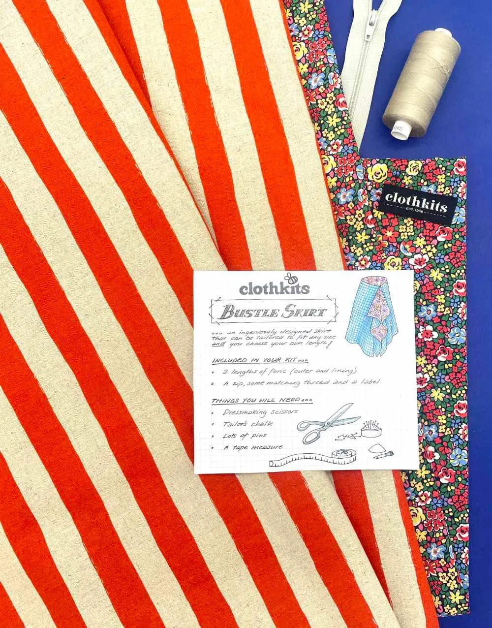 Bustle Skirt Ladies Dressmaking Kit, Echino & Liberty Fabrics