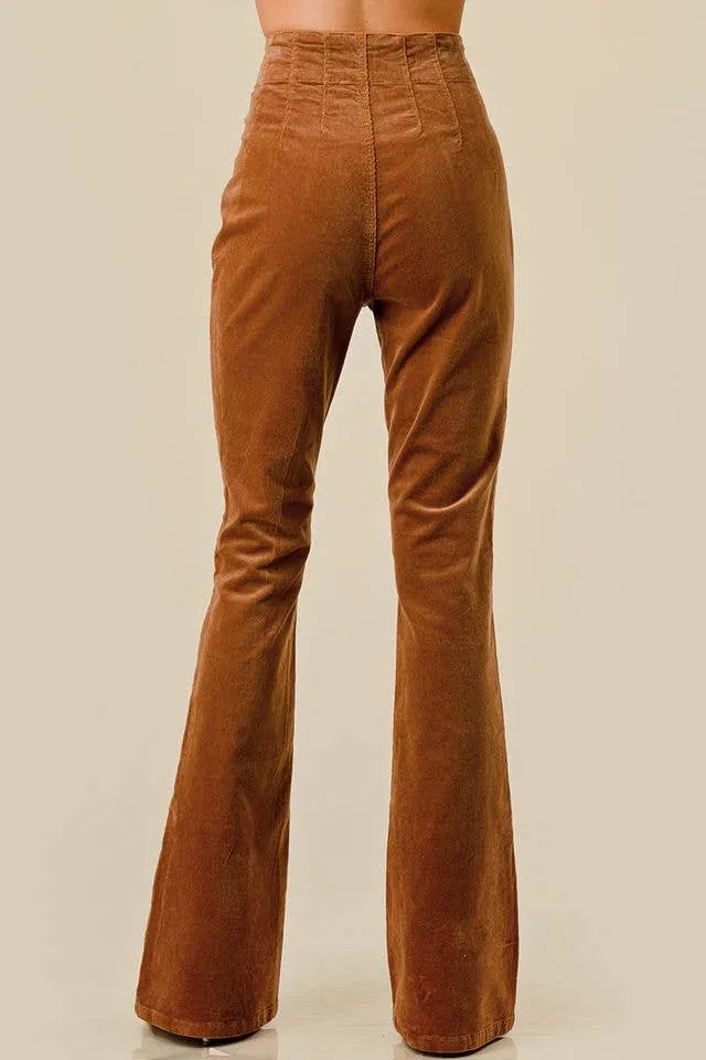 Camel Boot Cut Corduroy Pants