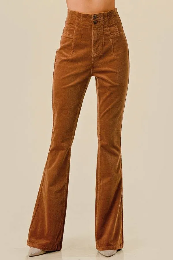 Camel Boot Cut Corduroy Pants