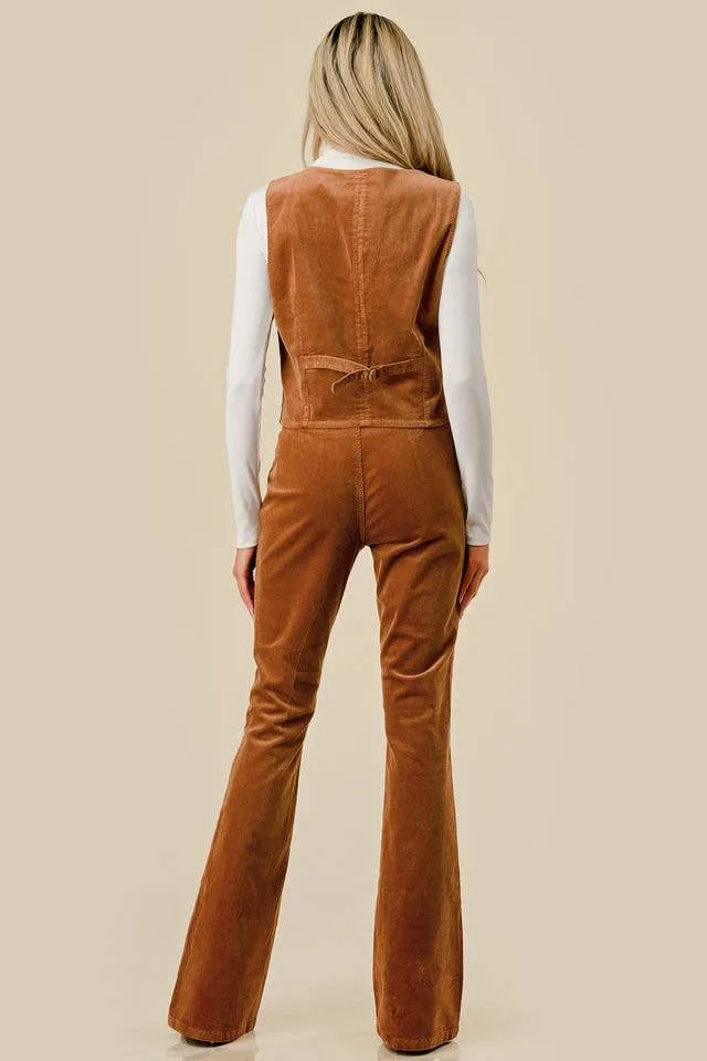 Camel Boot Cut Corduroy Pants