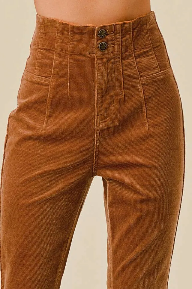 Camel Boot Cut Corduroy Pants