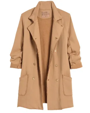 Camel Sweatshirt Trench Coat