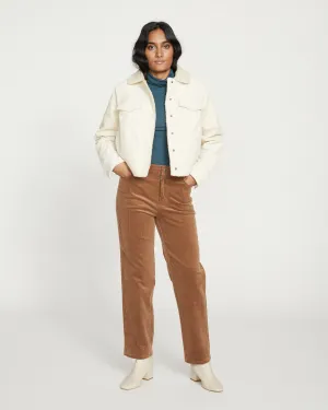 Cassidy High Rise Straight Corduroy Pants - Foie Gras