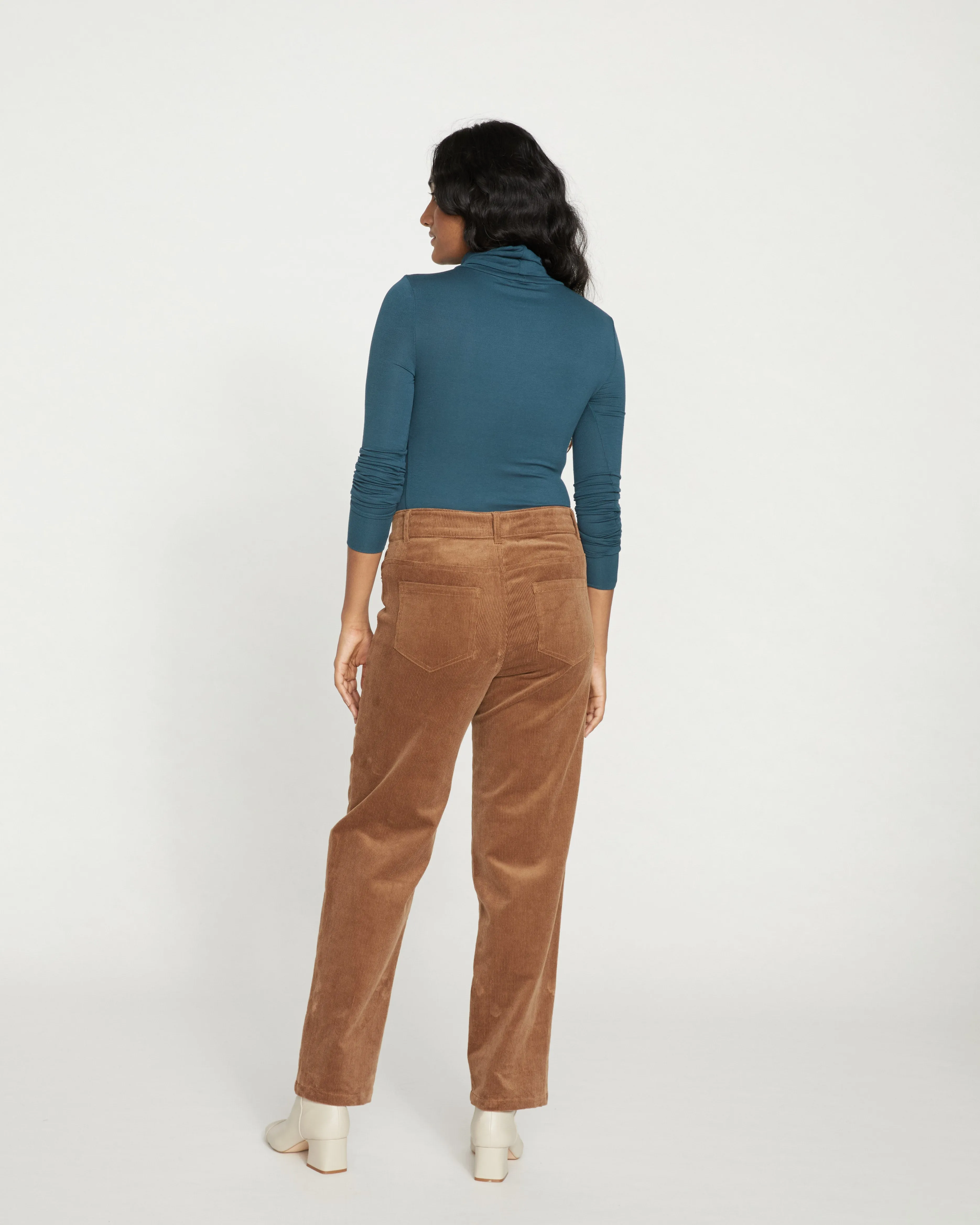 Cassidy High Rise Straight Corduroy Pants - Foie Gras