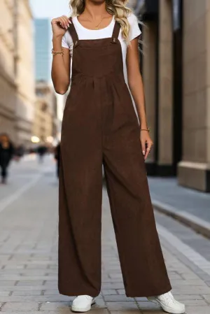 Coffee One Piece Corduroy Overall BFZY1104