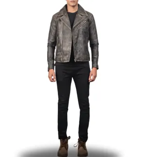 Danny Quilted Brown Leather Biker Jacket