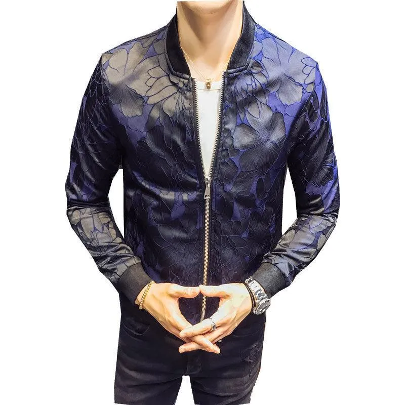 Dark Unique Patterns Men Slim Fit Bomber Jacket