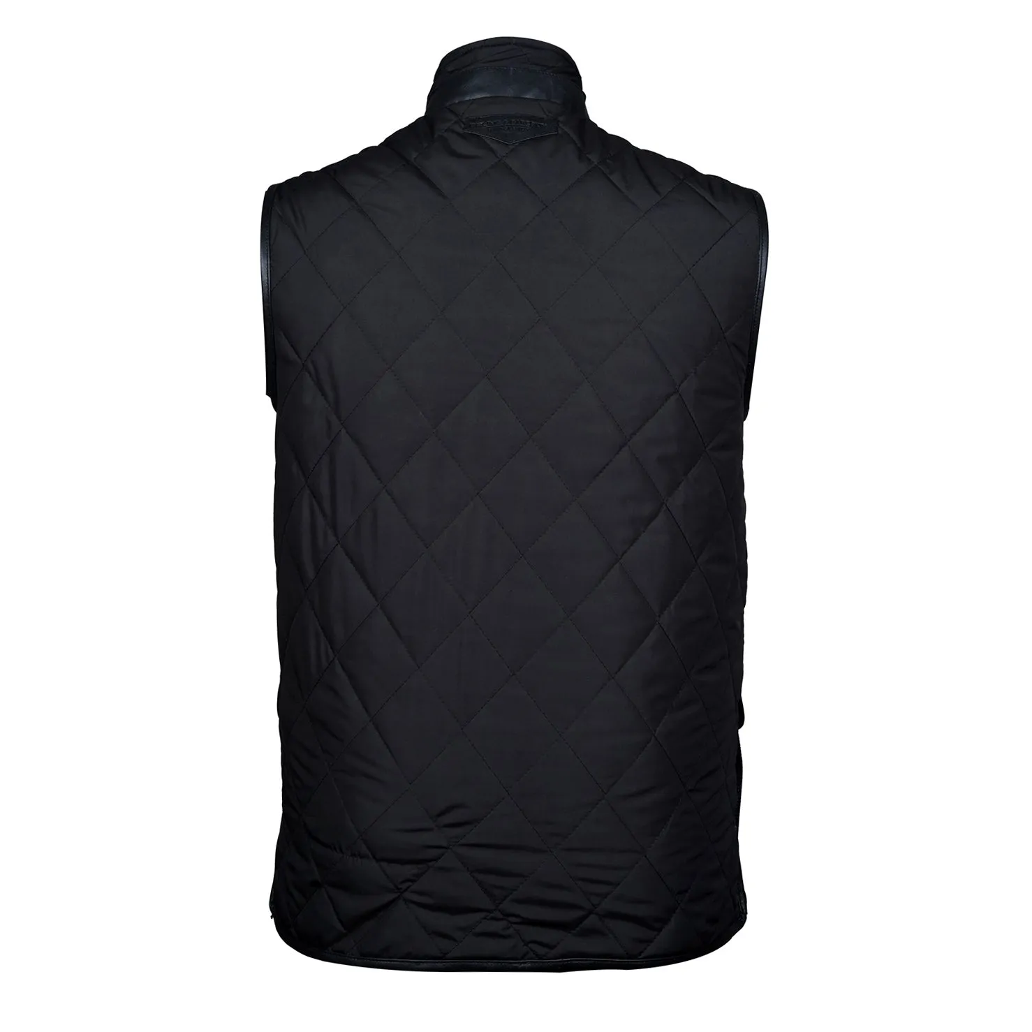 Diamond Stitched Black Puffer Vest