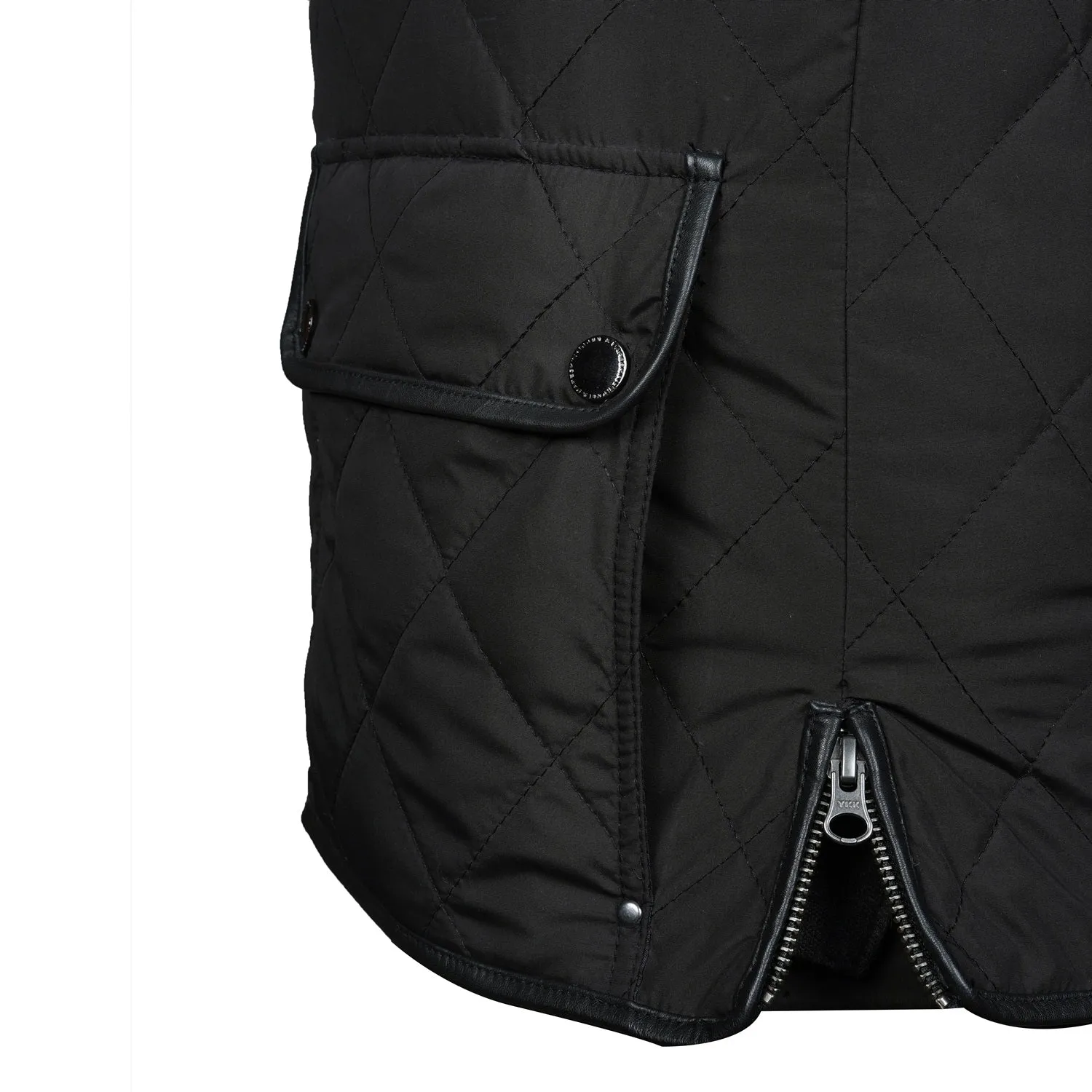 Diamond Stitched Black Puffer Vest