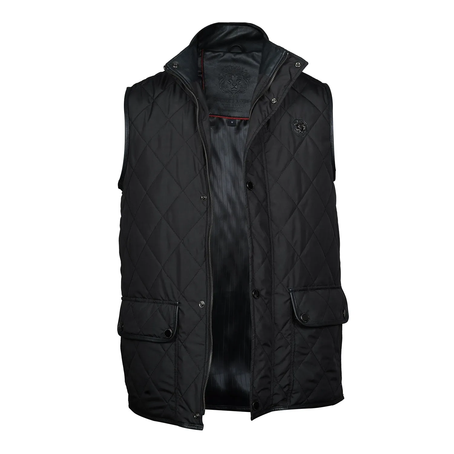 Diamond Stitched Black Puffer Vest