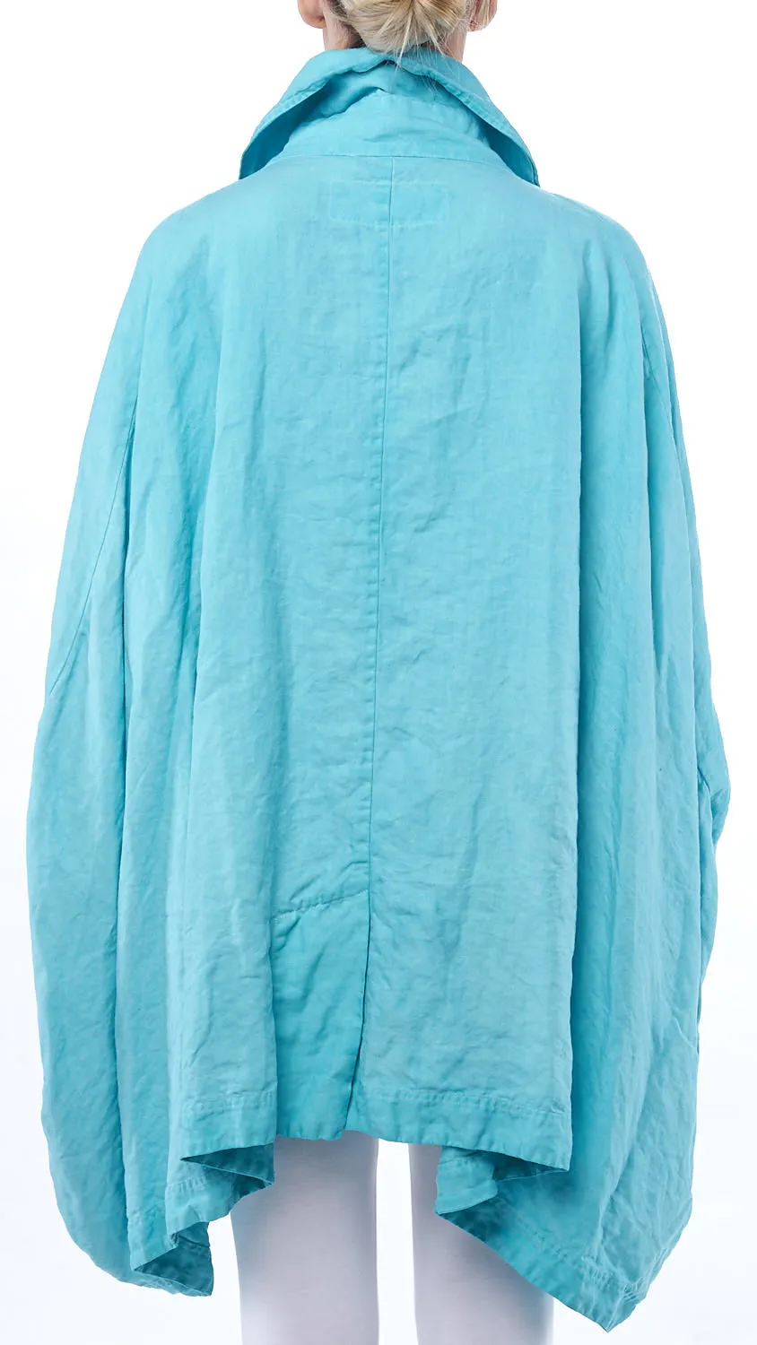 DIP-2411110-440 Linen dropside jacket aqua