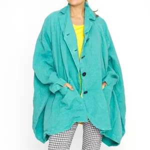 DIP-2411110-440 Linen dropside jacket aqua