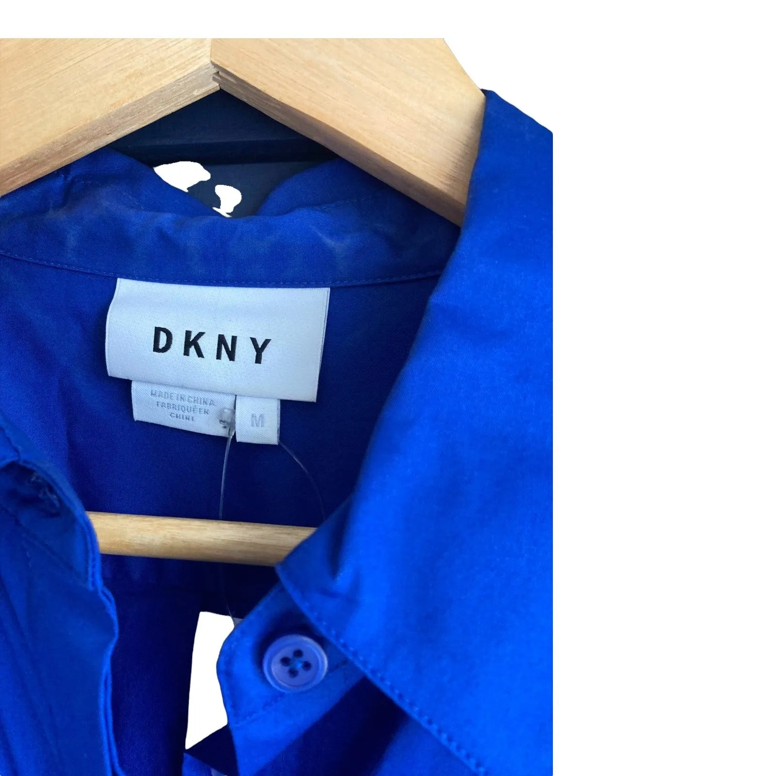 DKNY Cotton Royal Blue Long Sleeved Dress UK Size Medium.