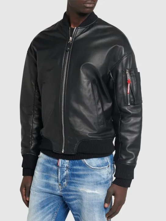 Dsquared2   Cyprus leather bomber jacket 