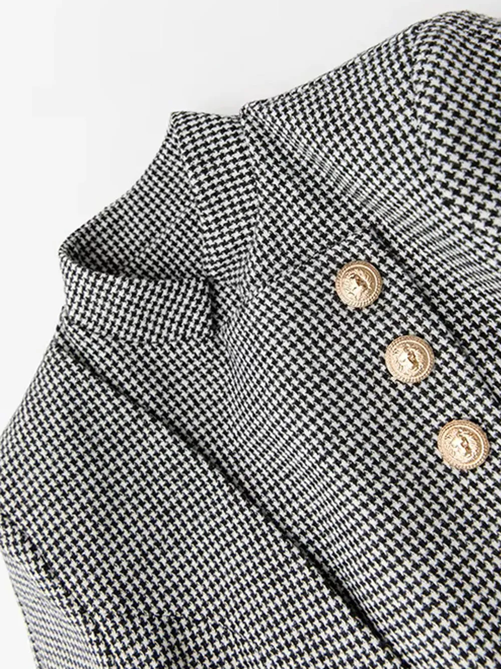 ELDENNE Check Trench Coat in Gray