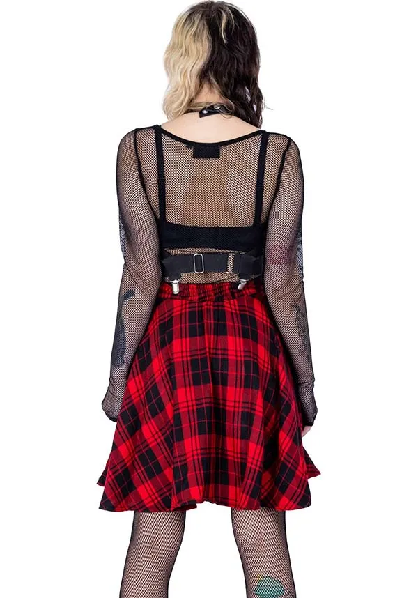 Elrene [Red Check] | SKIRT