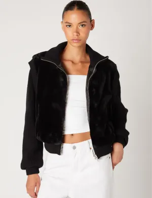 Faux Fur Sweater Bomber, First Class