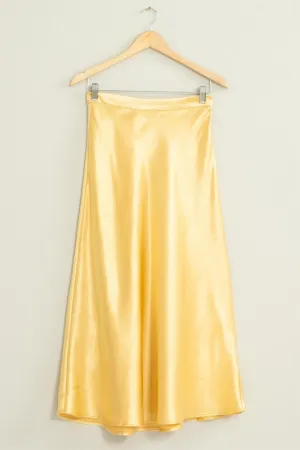 FEELS LIKE PARADISE SATIN MIDI SKIRT