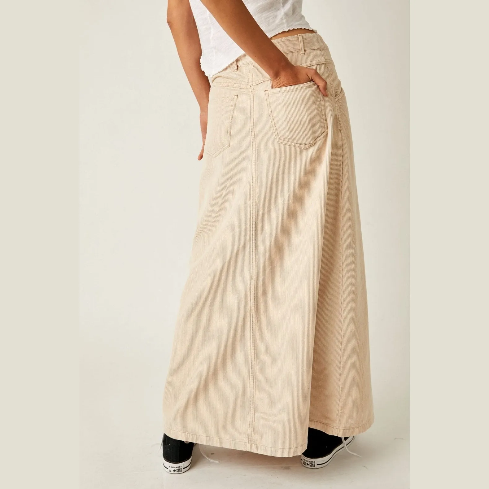 Free People Come As You Are Cord Maxi Skirt